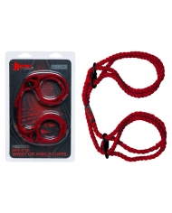 Japanese bondage cuffs for ankles or wrists Red - Kink