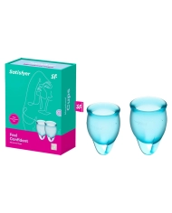 Menstrual cup Feel Confident Light Blue (2 pces) - Satisfyer