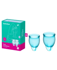 Menstruationstasse Feel Confident Hellblau (2 pces) - Satisfyer