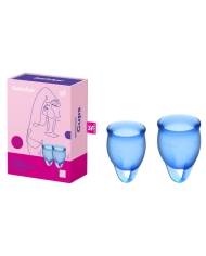 Menstrual cup Feel Confident Blue (2 pces) - Satisfyer