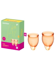 Menstrual cup Feel Confident Orange (2 pces) - Satisfyer