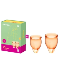 Coupe menstruelle Feel Confident Orange (2 pces) - Satisfyer
