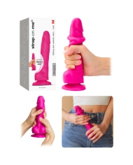 Realistic Cock with scrotum  (Pink) - strap-on-me Sliding Skin (Medium)