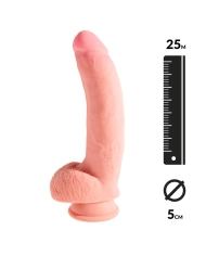 Dildo réaliste avec scrotum 3D 25cm - King Cock