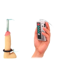 Electro-stimulating and vibrating urethral probe with cockring - Ouch!