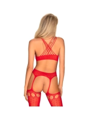 Fishnet Sexy bodystocking (rosso) - Obsessive G313