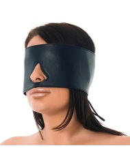 Masque BDSM bandeau en cuir (Noir) - Rimba