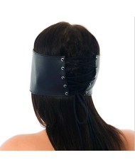 Masque BDSM bandeau en cuir (Noir) - Rimba