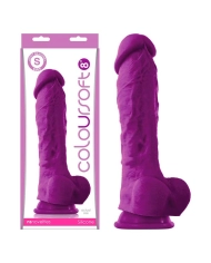 Gode avec scrotum Colours Soft 18cm (Violet) - NS Novelties