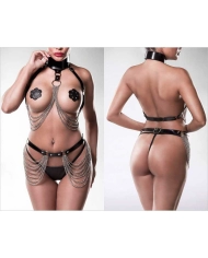 Set di imbracature BDSM 4pezzi. - Grey Velvet 20201