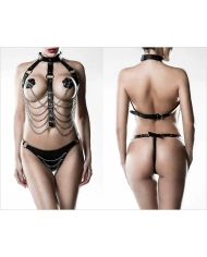 Ensemble harnais BDSM 3pces. - Grey Velvet 14503