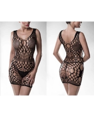 Bodystocking-Kleid 20006 (Schwarz) - Grey Velvet