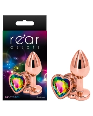 Plug anal Aluminium Rear Assets Heart Rose gold (M) - NS Novelties