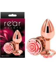 Plug anal Aluminium Rear Assets Rose Rose (M) - NS Novelties