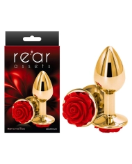 Anal Plug Alu Rear Assets Rose Red & Gold (S) - NS Novelties