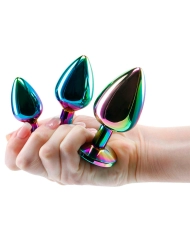 Anal Plug Set Alu Rear Assets Rainbow (3x) - NS Novelties