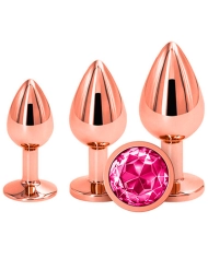 Anal Plug Set Alu Rear Assets Rose & Gold (3x) - NS Novelties