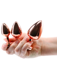 Anal Plug Set Alu Rear Assets Rose & Gold (3x) - NS Novelties
