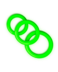 Glow-in-the-Dark Silicone Cockring Ring 3 pieces - Ouch!