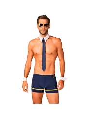 Sexy costume man Airplane pilot (4 pieces) - Obsessive