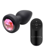 Pink Gem Remote Control Vibrating Anal Plug -Booty Sparks