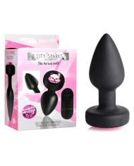 Pink Gem Remote Control Vibrating Anal Plug -Booty Sparks