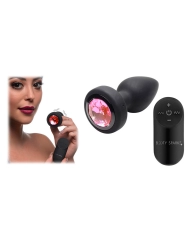 Pink Gem Remote Control Vibrating Anal Plug -Booty Sparks