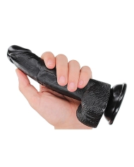 Dildo con scroto 15cm (Nero) - RealRock 7