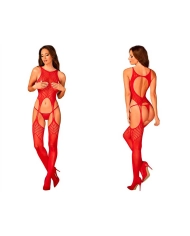 Fishnet Sexy bodystocking (red) - Obsessive N122