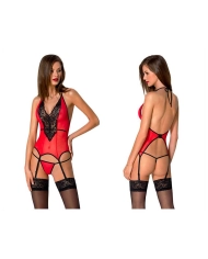 Corset & String Peonia (Red & Black) - Passion