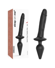 Dildo Realistic with butt plug (Black) - strap-on-me