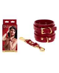 Menottes en similicuir rouge - Taboom Bondage in Luxury