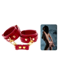 Handschellen aus rotem Kunstleder - Taboom Bondage in Luxury