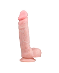 Dildo réaliste avec testicules et ventouse 18 cm (Beige) - EasyToys