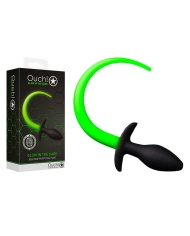 Analplug mit phosphoreszierendem Hundeschwanz - Ouch!