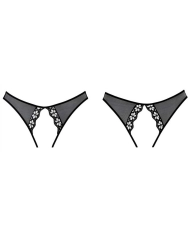 Sexy open panty Mirabelle Plum (Black) - Allure