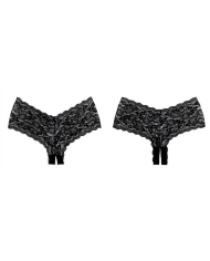 Sexy open panty Candy Apple (Black) - Allure