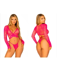 Ensemble Crop Top & String 81659 (Rose) – Leg Avenue