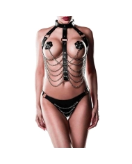 BDSM Harness Set 3tlg. - Grey Velvet 14503