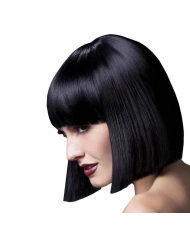 Perruque Lola Bob carré avec frange Noir 30 cm – Fever