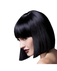 Black wig square cut Lola 30 cm Black - Fever