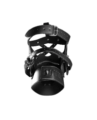 Harnais de tête avec bouche zippée et verrouillage (Noir) - Ouch!