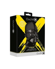 Head harness with zipped mouth and lock (black) - Ouch!