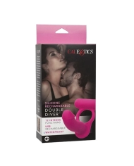 Anneau pénien vibrant & Dildo Double Diver - CalExotics