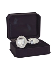 Stainless steel anal plug with crystal - Transparent