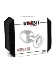 Stainless steel anal plug with crystal - Transparent