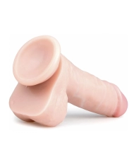 Realistic Dildo with testicles and sucker (Beige) 13 cm - EasyToys