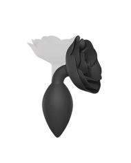 Plug anal en silicone Open Roses (Noir) - Love to Love