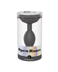 Plug anale in silicone Open Roses (Nero) - Love to Love