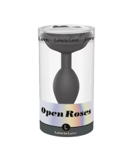 Plug anal en silicone Open Roses (Noir) - Love to Love